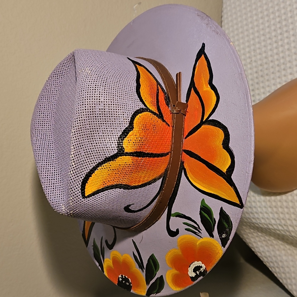 Hand-Painted Panama Hat - Picture 2 of 4